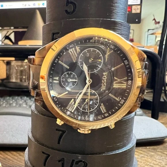 Fossil Black and Brown Chronograph Watch - Picture 2 of 3